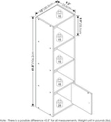 Luder 4-laags Frans eiken boekenkast met 4 planken en 1 deur
