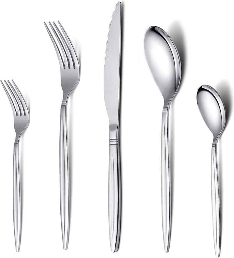 30-delige bestekset, roestvrijstalen bestekserviceset, hoogglans gepolijst, vaatwasmachinebestendig (set voor 6 personen)