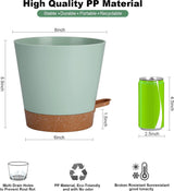 Bloempot, 20,3 cm, kunststof bloempot met irrigatiesysteem, plantenpot, set van 2, modern, voor binnen en balkon, tuin, planten, vetplanten, cactus (groen)