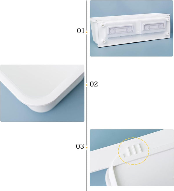 2 stuks uittrekbare kastmanden, uittrekbare schuifmand, kastorganizer, onder wastafel, kastorganizer, keukenlade, laden, kunststof (wit)