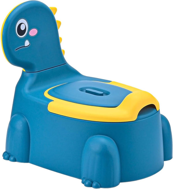 Kindertoilet Dinosaurus Thema - Draagbaar potje voor kinderen van 1-6 jaar - Kinderpotje met Dino-motief - Zindelijkheidstraining voor jongens en meisjes (blauw)