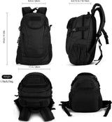 Tactische rugzak, 25 liter, waterdicht, trekkingrugzak, militaire Molle-rugzak voor kamperen, trekking, reizen, A-zwart., vakantie