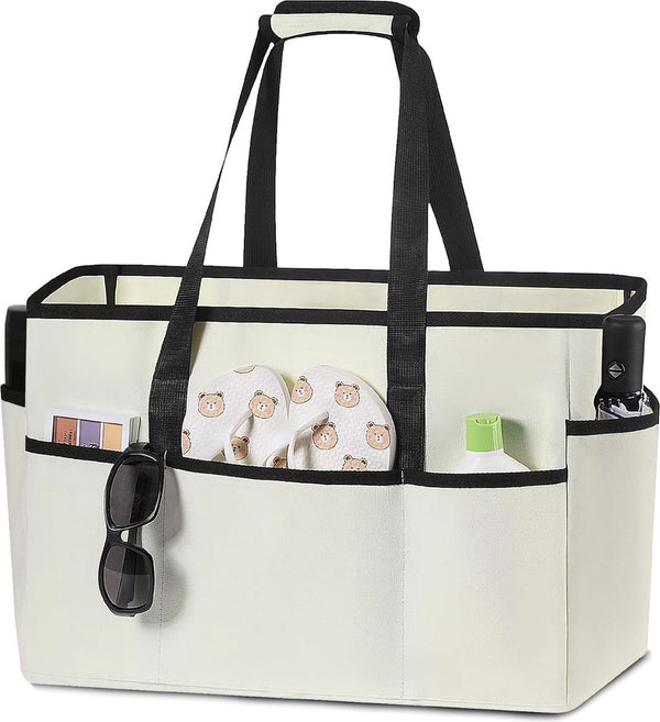 Strandtas XXL familie grote badtas strandtas met ritssluiting strandtas opvouwbare schoudertas badtas familie shopper handtas voor strand vakantie reizen