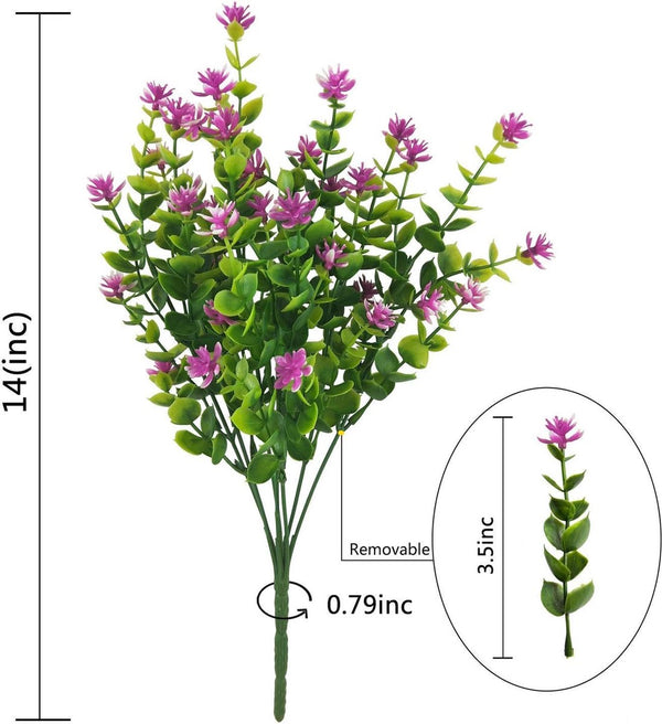 Kunstbloemen, 4 stuks Kunstbloemen Groen UV-bestendige planten Heesters Nepbloemen Binnen Buiten voor Huis Tuin Bruids Bruiloft Feestdecoratie (roze)