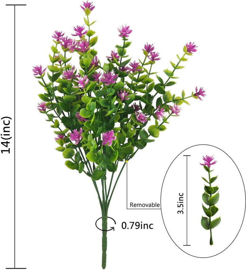 Kunstbloemen, 4 stuks Kunstbloemen Groen UV-bestendige planten Heesters Nepbloemen Binnen Buiten voor Huis Tuin Bruids Bruiloft Feestdecoratie (roze)