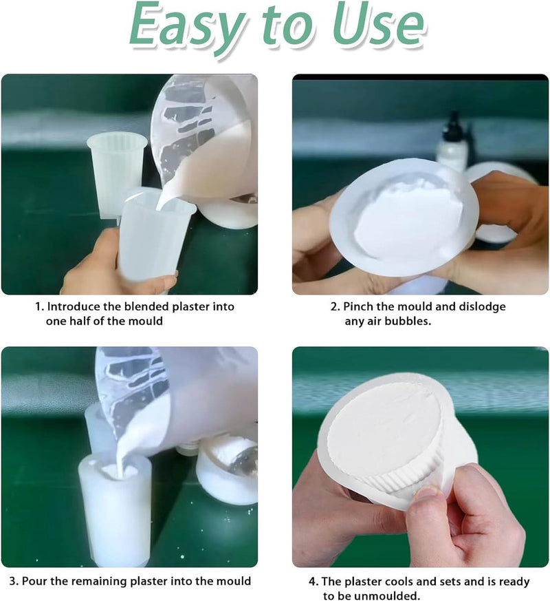 Kaarsenvormen voor gieten, siliconen kaarsenvorm, zuilkaars, siliconen kaarsvormen, 4 stuks