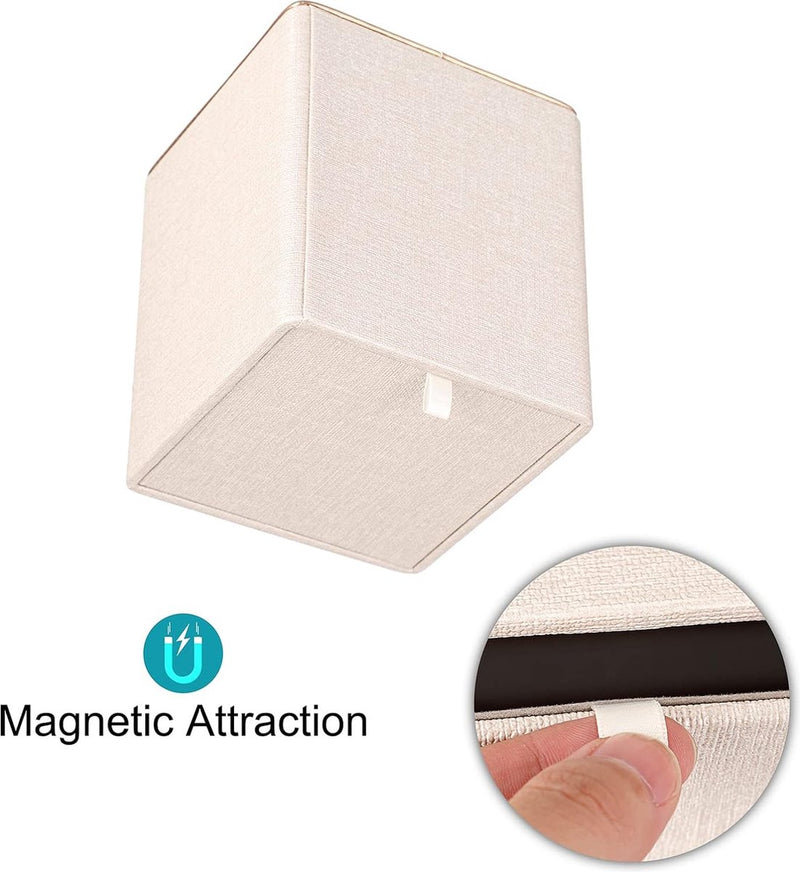 Tissuebox vierkant cosmetische tissuebox met gouden randen papieren tissuebox linnen beige tissuehouder 13 x 13 x 15 cm tissuebox voor eetkamer woonkamer slaapkamer kantoor hotel