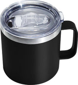 Roestvrijstalen thermosbeker met deksel, 470 ml, dubbelwandig, met handvat, lekvrij, campingbeker, reisbeker, bierpul, BPA-vrij