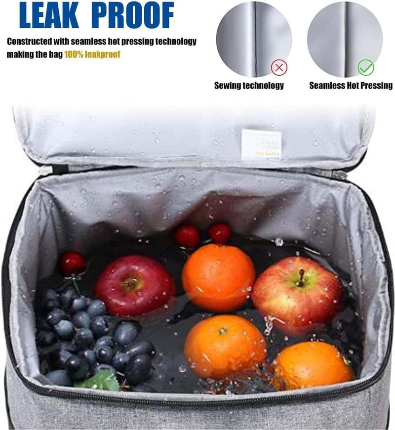 Koelrugzak, thermische rugzak, 23 liter, picknickrugzak, koeltas, groot, geïsoleerd, perfect voor picknicks, stranduitstapjes, wandelen, werk en familie-uitstapjes