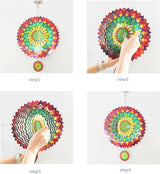 3D Mandala Windgong 30cm Roestvrij Staal Hangende Windspinner Metalen Kunst Kinetische Decor Tuin Buitendecoraties