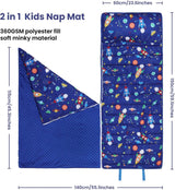 Slaapzak dinosaurus voor kinderen, kinderslaapzak met hoofdkussen, 2-in-1 slaapzak voor jongens en meisjes