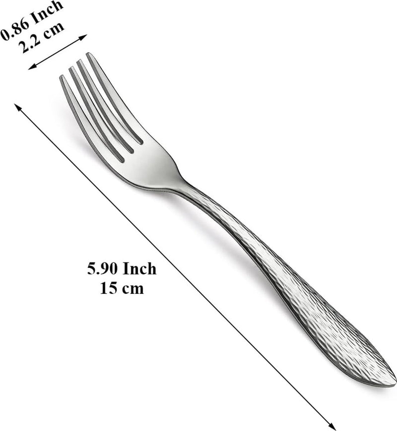 Roségouden dessertvorken, 12 stuks, 14 cm, roestvrij staal, titanium coating, roségoud, dessertvorken, vorkzilver, taartvorken, fruitvorken