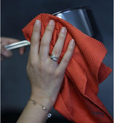 Venster, spiegel, glas, microvezel, poetsdoeken, multifunctionele reinigingsdoeken en voor auto, kantoor en UVM (4 stuks), grijs, antraciet, beige, roest-rood)