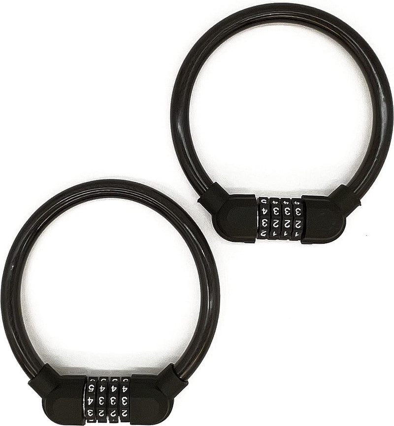 2 fietsslot, cijferslot, cijfercode-combinatieslot, mini draagbaar, kan vrij worden gecombineerd voor fiets, motorfiets, poort, hek (zwart)