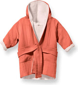 kinderbadjas met capuchon | zacht mousseline katoen | Kinderbadjas voor meisjes en jongens | OEKO TEX Standaard 100 | Maten van 1 tot 6 jaar | 4 kleuren