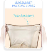 Packing Cubes rugzak, kledingtassen, 7-delige reiskoffer-organizerset, uitbreidbare kofferorganizer voor vakantie en reizen, ivoor