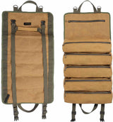 Roltas voor gereedschap, van gewaxt canvas, grote moersleutelrol met 6 vakken met ritssluiting, multifunctionele roltas