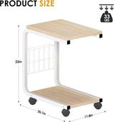 Bijzettafel met wieltjes, koffietafel, salontafel, nachtkastje, 51 x 30 x 56 cm, laptopstandaard, notebookstandaard met wieltjes en legplank