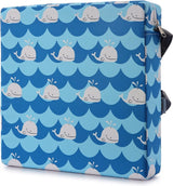 Zitverhoging voor baby's, draagbaar zitkussen, design voor kinderen, blauw/wit