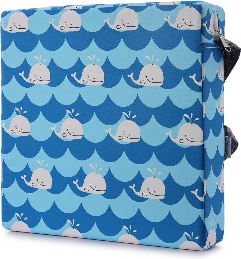 Zitverhoging voor baby's, draagbaar zitkussen, design voor kinderen, blauw/wit