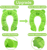 Toiletbrilhoes Opvouwbare toilettrainer voor kinderen| Draagbare reistoiletbril Toiletbrilhoezen met antislip siliconen kussen Recyclebare toiletbril voor reispotje| Groente