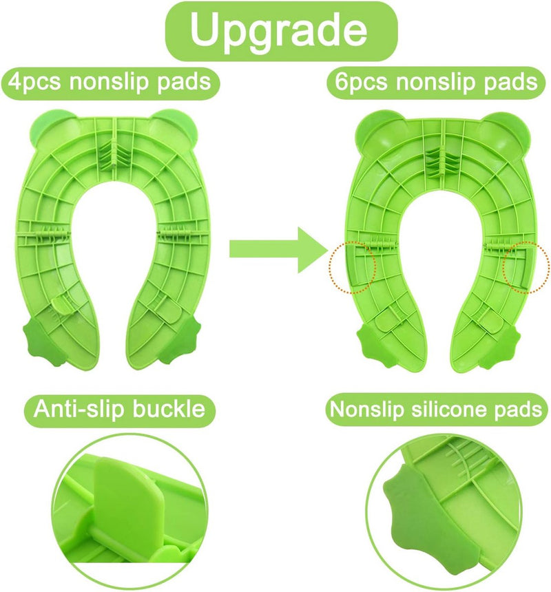 Toiletbrilhoes Opvouwbare toilettrainer voor kinderen| Draagbare reistoiletbril Toiletbrilhoezen met antislip siliconen kussen Recyclebare toiletbril voor reispotje| Groente