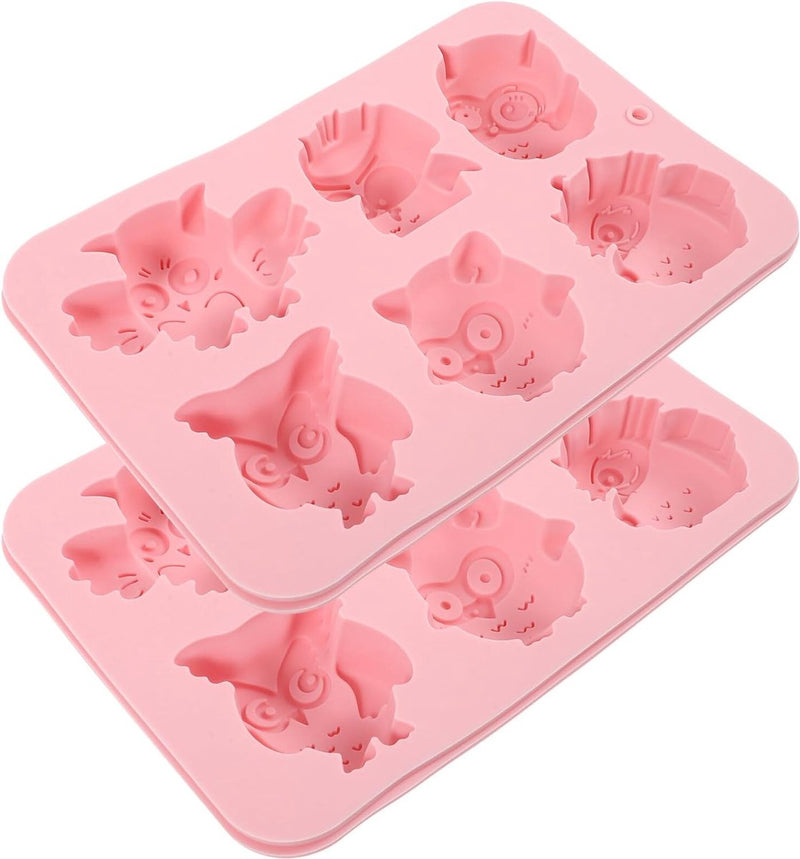 Siliconen bakvorm cakevorm uil vorm 2 stuks muffinvorm siliconen bakvorm taartvormen chocolade vorm voor DIY muffins cake bruiloft verjaardag accessoires roze
