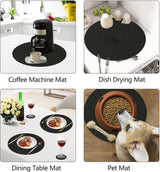Placemats rond zwart 8 stuks wasbaar 34 cm tafel placemats hittebestendige placemats voor keukendiner