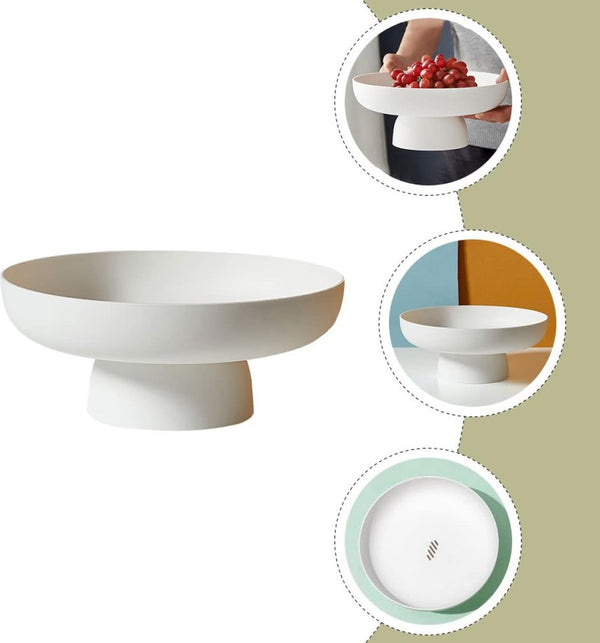 2 stuks fruitschaal met voet, fruitschaal met voet, snoep, serveerdienblad, fruitmandhouder van kunststof, fruitman