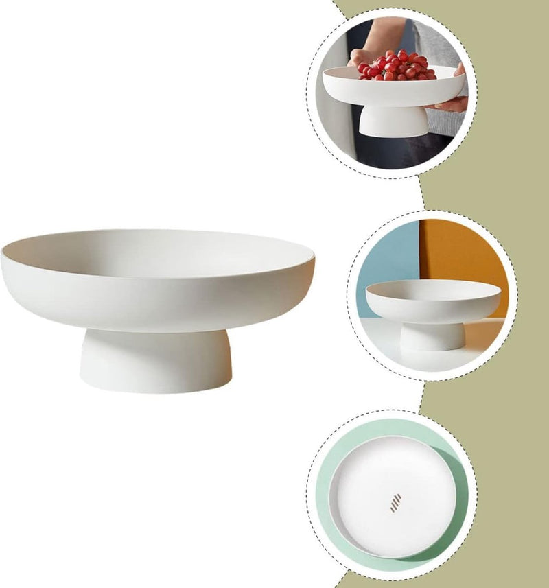 2 stuks fruitschaal met voet, fruitschaal met voet, snoep, serveerdienblad, fruitmandhouder van kunststof, fruitman