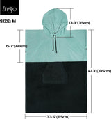 Surf Poncho, Extra Grote, Dikke Handdoekponcho voor Mannen en Vrouwen met Capuchon Zak voor Zwemmen op het strand, 104 x 83 cm, Zwartgroen