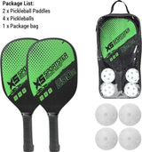 Pickleball paddle-racket, 4 pickleball-ballen met 2 paddles, pickleball-paddleset voor binnen en buiten