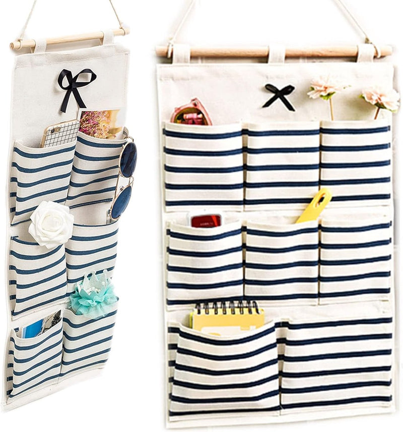 2 stuks hangende organizers voor deur, hangende opbergtas, entree garderobe, gebruiksvoorwerpentas hangend, kan in slaapkamer, woonkamer, kantoor, keuken, badkamer worden gebruikt (blauw)