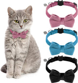 Kat vlinderdas halsband verstelbare kattenhalsband met vlinderdas en bel gepersonaliseerde huisdieraccessoires voor huisdieren katten puppy's 3 kleuren