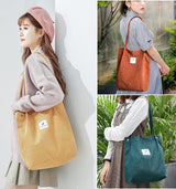 Schoudertas dames - 2 stuks corduroy tas dames schoudertas shopper dames hengseltas voor dagelijks gebruik, kantoor, schooluitstapje en winkelen
