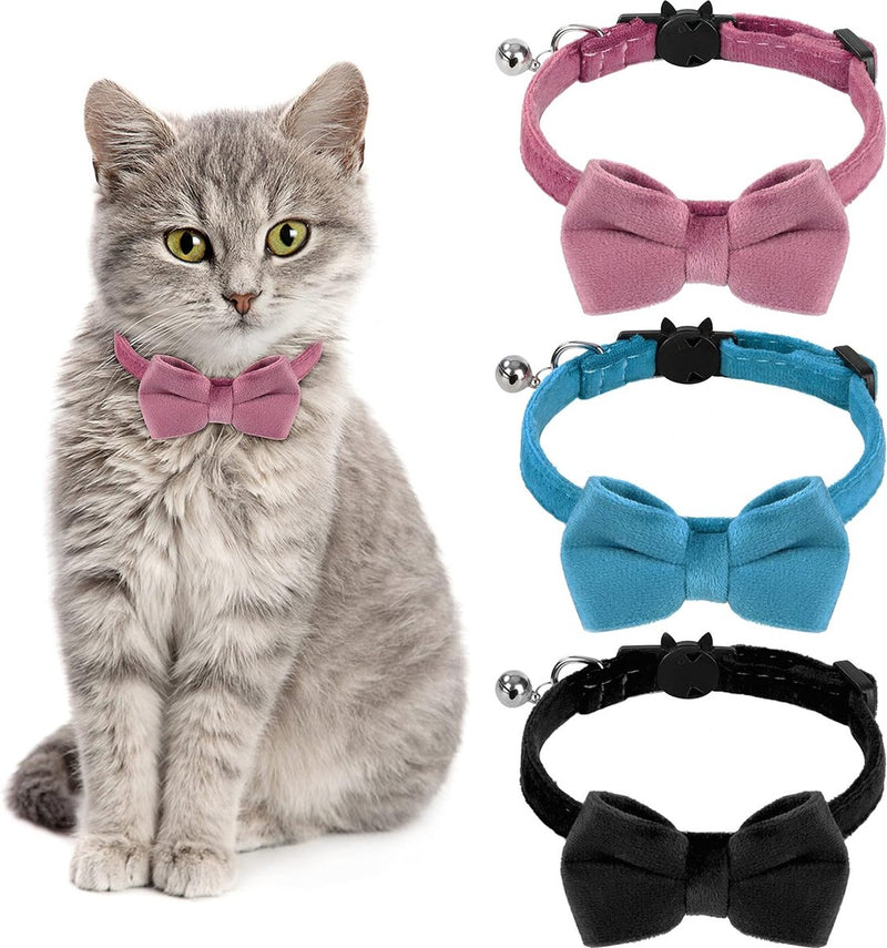 Kat vlinderdas halsband verstelbare kattenhalsband met vlinderdas en bel gepersonaliseerde huisdieraccessoires voor huisdieren katten puppy's 3 kleuren