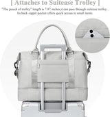 Reistas voor dames, handbagage, tas, sporttas, weekendtas, zwemtas, waterdicht, reistas, duffle bag, fitnesstas, trainingstas, ziekenhuistas met schoenenvak, G15 lichtgrijs