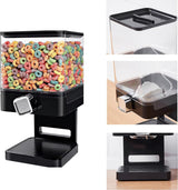Double Cereal dispenser, vierkante keramische dispenser, versnippert geen granen bij het uitgeven, luchtdicht gesloten, transparant, voor muesli/diervoer/snoep