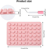 7 stuks siliconen chocoladevormen met 3 stuks pipetten, snoep, siliconen vormen, gummibeertjes, vorm, siliconen, chocoladevorm, ijsblokjesvormen voor doe-het-zelf chocolade, snoep