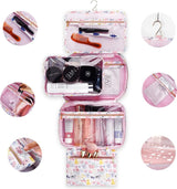 Hangende toilettassen voor dames, Dizdvizd Reistoilettas Grote waterdichte make-uptas Roze-Cat