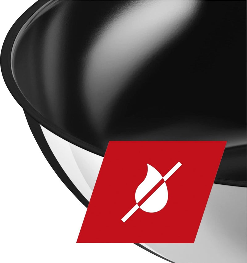 Koekenpan 24 cm inductie, gecoat roestvrij staal, keramische coating, ovenbestendig