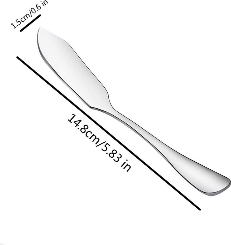 4-delige botermessenset, roestvrijstalen botersmeermessenset, 15 cm, kaasspatelset, sandwichkruidenjamspatel voor keuken, restaurant