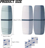 Toothbrush Case reisetui, 3 stuks, tandenborstelhouder, reisentandborstels, met 3 vierkante witte dubbelzijdige plakband, reisetui voor thuis, zakenreis, school., Meerkleurig, opbergdoos voor