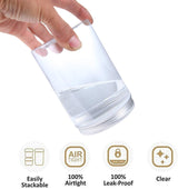 Voedselcontainers, vershoudpotten voor levensmiddelen, 8-delige set, met luchtdichte deksel, van kunststof, BPA-vrij