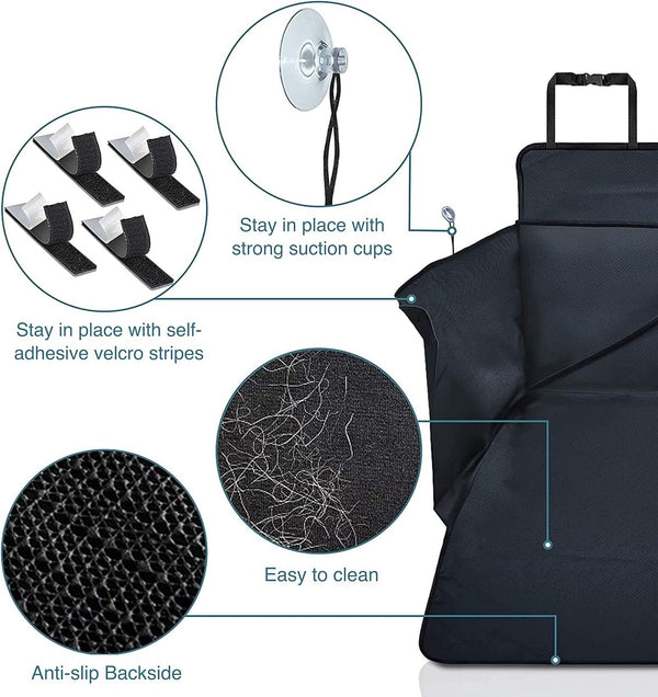 Kofferbakdeken voor honden XXL, kofferbakbescherming voor elke auto, antislip coating, robuuste hondendeken met zijbescherming, 185 x 105 x 36 cm