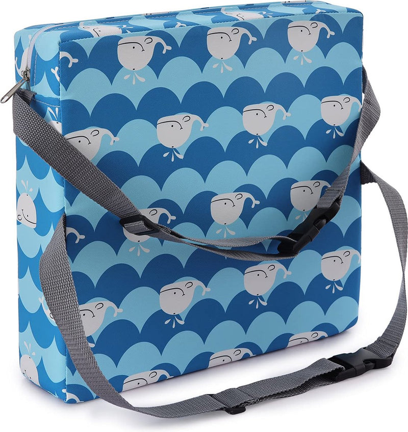 Zitverhoging voor baby's, draagbaar zitkussen, design voor kinderen, blauw/wit