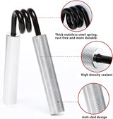 Set van 6 metalen onderarmtrainer 100 LB-350 LB, antislip gripsterktetrainer, handgreeptrainer voor spieropbouw en handrevalidatieoefeningen, zilver