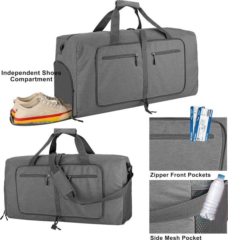 Lubardy Grote reistas voor heren, 65 l, 80 l, 100 l, opvouwbare reistas Lubardy Grote reistas voor heren, 65 l, 80 l, 100 l, opvouwbare reistas
