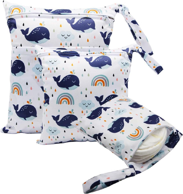 3 stuks wetbags, wetbag, kleuterschool, natte tas, luiertas voor onderweg, herbruikbaar, waterdicht, met ritssluiting, voor zwemmen, kamperen, reizen, fitness, strand