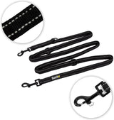 Verstelbare hondenriem met reflecterende strepen Multifunctionele lijn hoge kwaliteit trainingslijn lengte 200 cm zwart